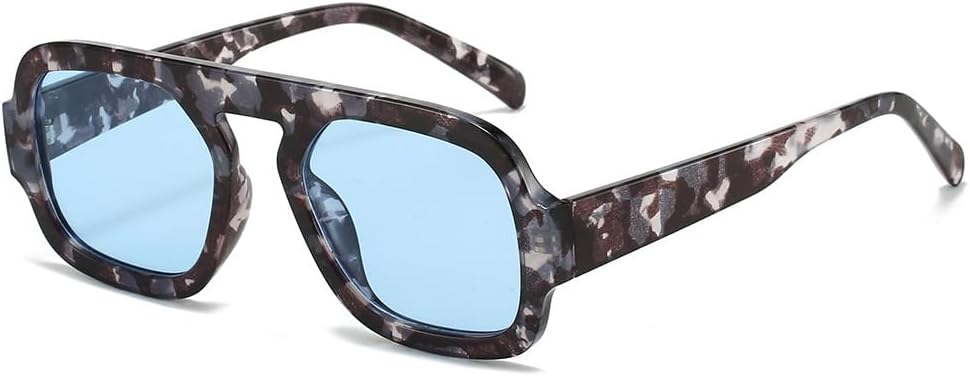 Ретро квадратные солнцезащитные очки для женщин и мужчин, дизайнерские очки-авиаторы с плоской верхней частью, винтажная пластиковая оправа Azoxus, Blue Lenses Tortoise Shell Frame
Ретро квадратные солнцезащитные очки для женщин и мужчин, дизайнерские очки-авиаторы с плоской верхней частью, винтажная пластиковая оправа Azoxus, Blue Lenses Tortoise Shell Frame