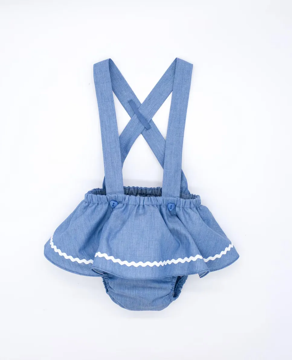 Хлопковая юбка для малышки на бретелях Fina Ejerique, синий
Хлопковая юбка для малышки на бретелях Fina Ejerique, синий