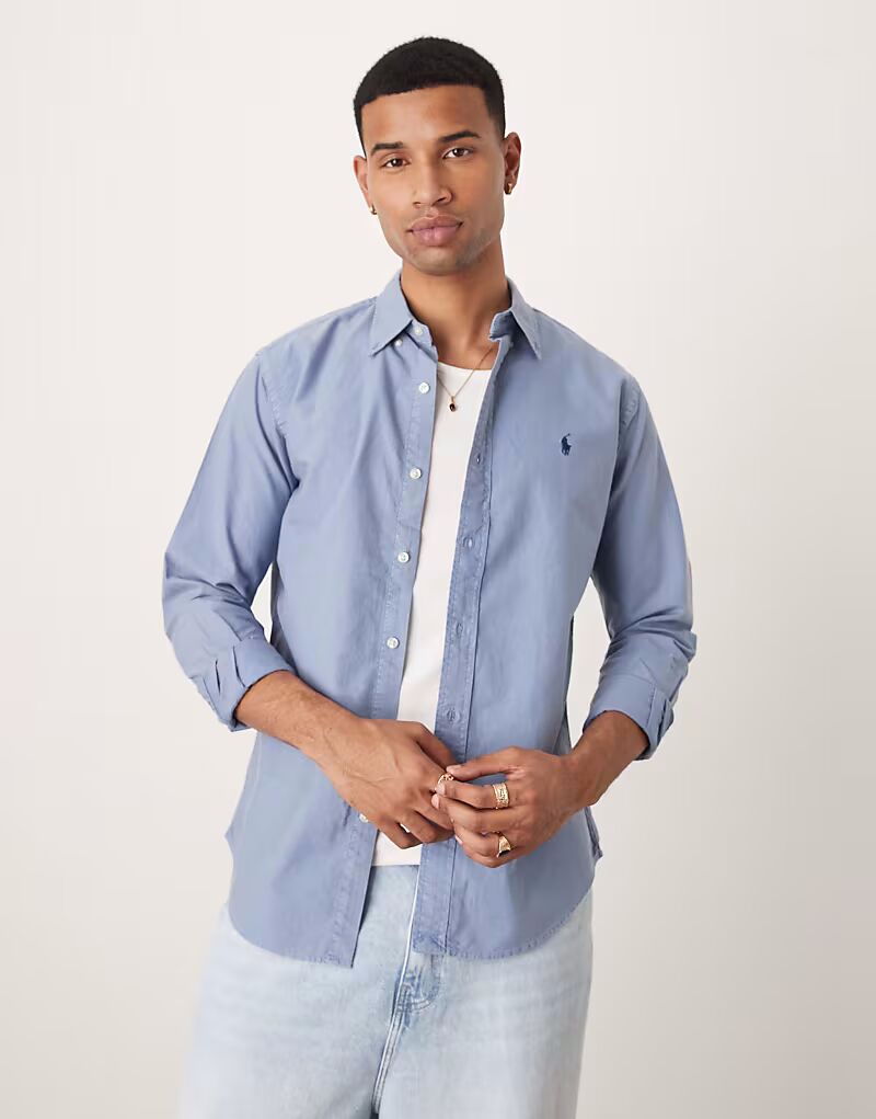 Рубашка Polo Ralph Lauren с логотипом, индивидуальная посадка, синяя
Рубашка Polo Ralph Lauren с логотипом, индивидуальная посадка, синяя
