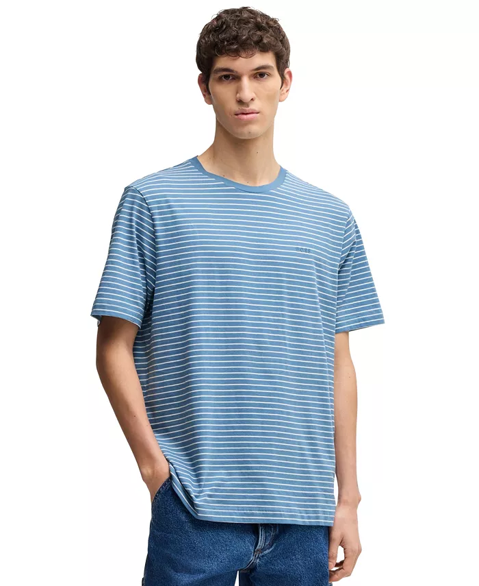 Мужская хлопковая футболка свободного кроя Hugo Boss, синий
Мужская хлопковая футболка свободного кроя Hugo Boss, синий