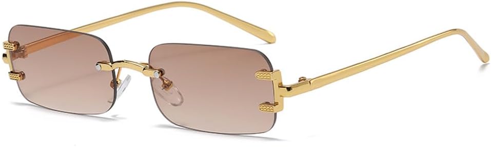 Солнцезащитные очки без оправы в винтажном стиле с металлическими оправами, прямоугольной формы, модные солнцезащитные очки без оправы с тонировкой для женщин MTZJH, Brown
Солнцезащитные очки без оправы в винтажном стиле с металлическими оправами, прямоугольной формы, модные солнцезащитные очки без оправы с тонировкой для женщин MTZJH, Brown