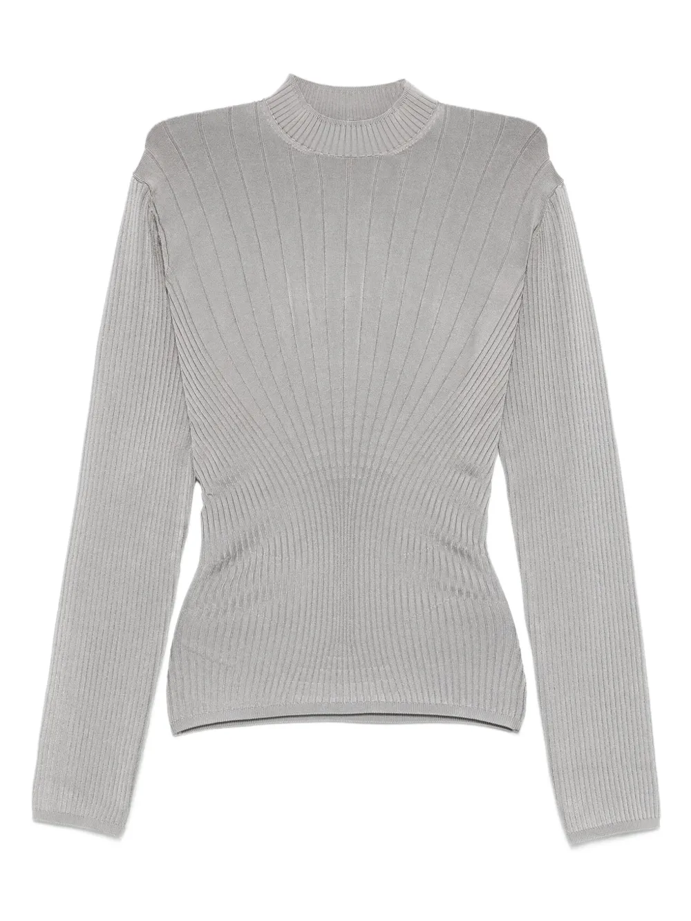 Свитер в рубчик с высоким воротником Mugler, серый
Свитер в рубчик с высоким воротником Mugler, серый