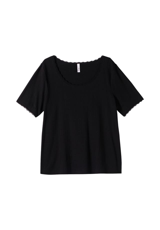 Рубашка в рубчик с ажурным узором и кружевными деталями Sheego, черный
Рубашка в рубчик с ажурным узором и кружевными деталями Sheego, черный