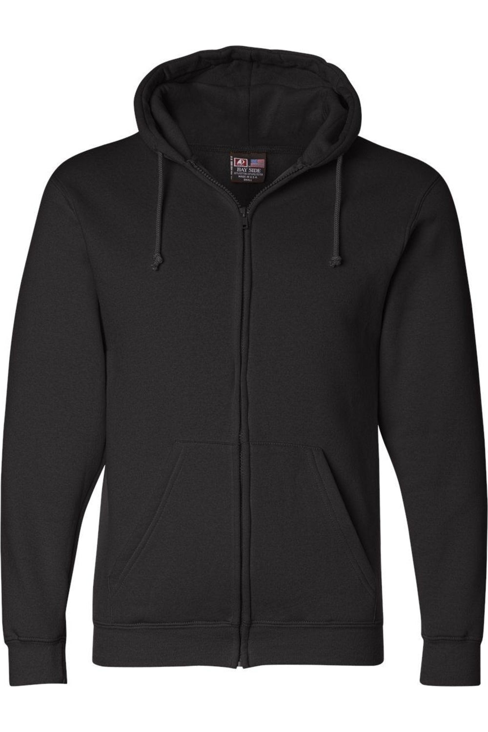 Толстовка Bayside USA-Made с капюшоном и застежкой-молнией, черный 
Толстовка Bayside USA-Made с капюшоном и застежкой-молнией, черный