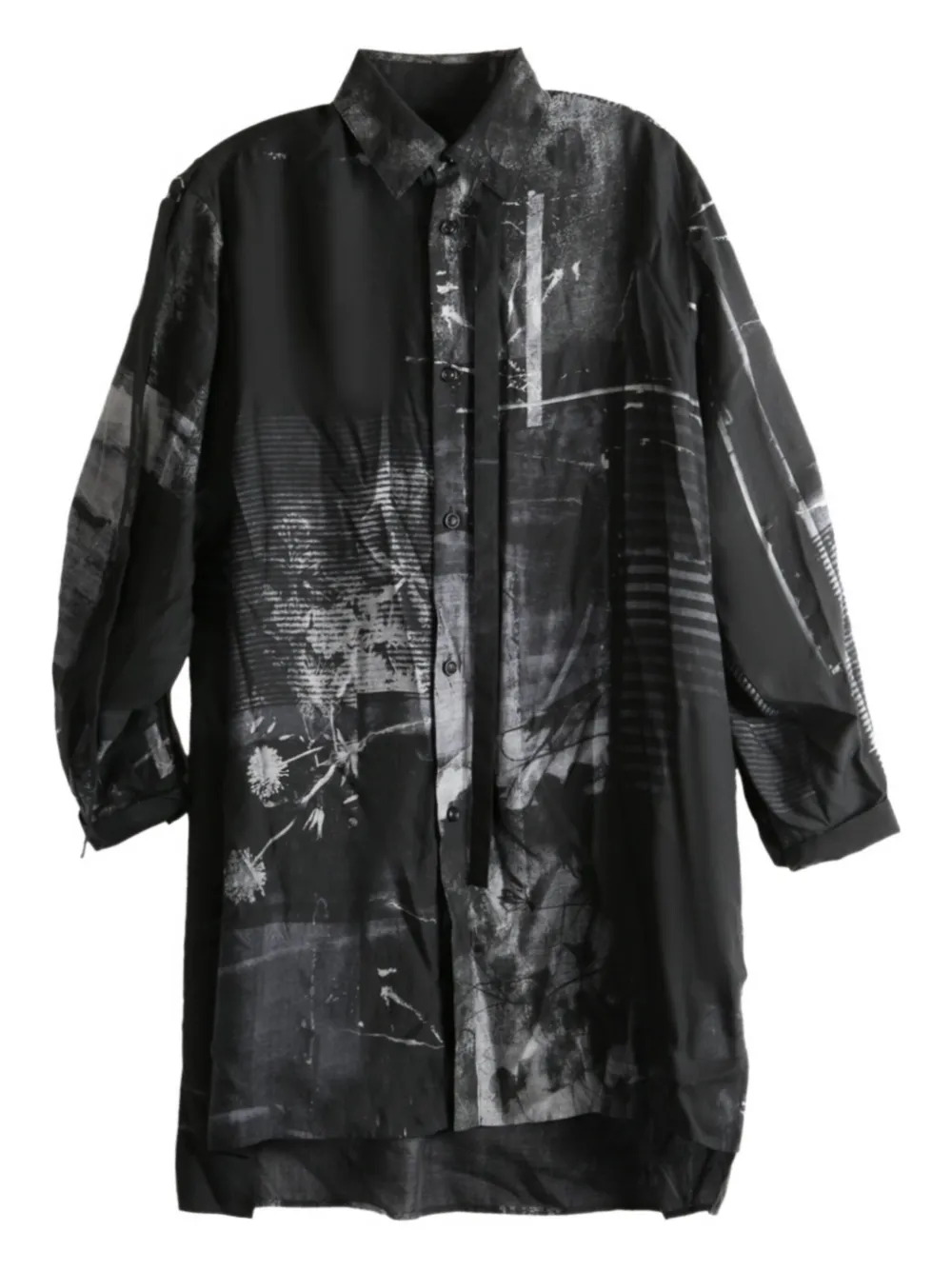 Мини-платье-рубашка с абстрактным принтом Y's, серый
Мини-платье-рубашка с абстрактным принтом Y's, серый