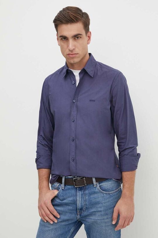 Хлопковая рубашка Boss Orange, темно-синий
Хлопковая рубашка Boss Orange, темно-синий