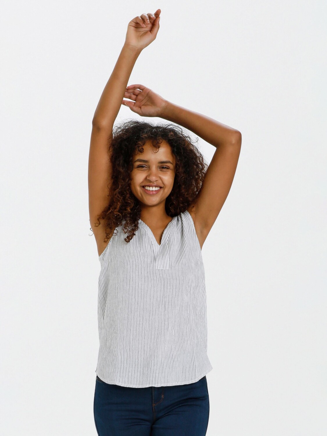 KAFFE Янтарный топ без рукавов в полоску, Мел
KAFFE Янтарный топ без рукавов в полоску, Мел