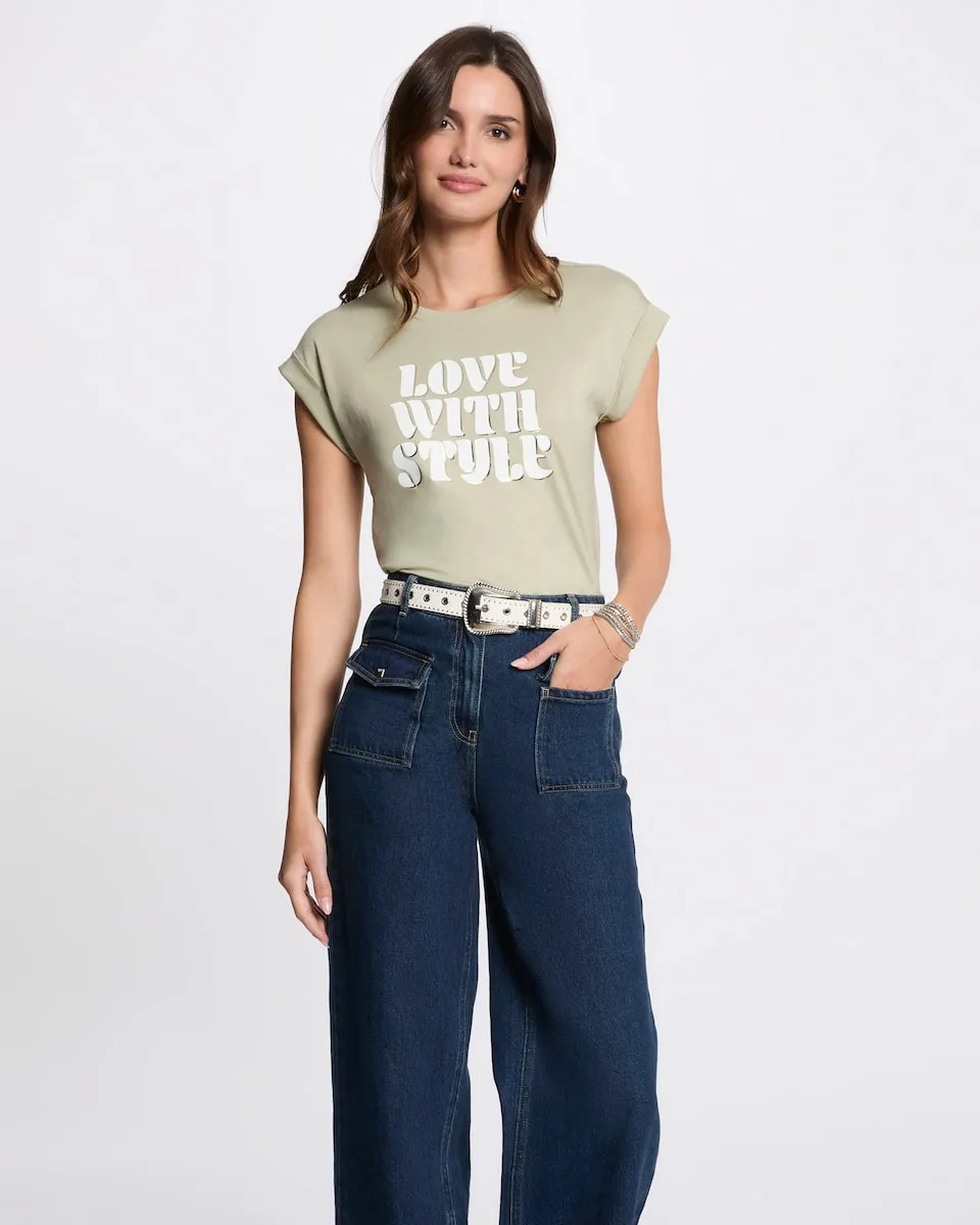 Женская футболка с коротким рукавом и надписью спереди Morgan, светло-зеленый
Женская футболка с коротким рукавом и надписью спереди Morgan, светло-зеленый