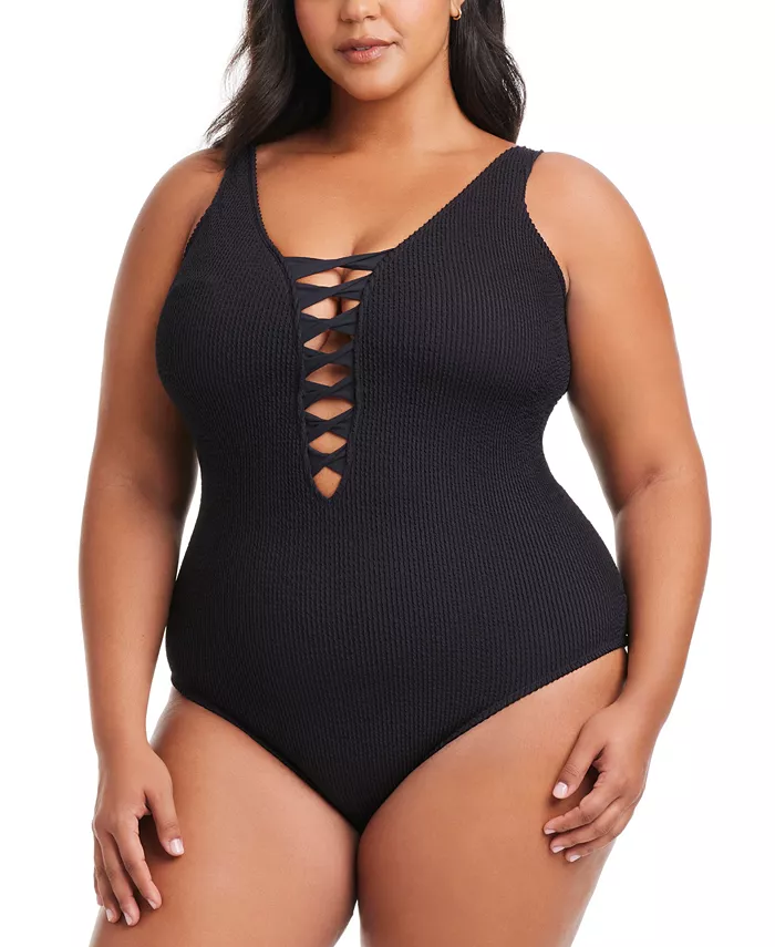 Купальник Plus Size Pucker Up с кружевными шнуровками и бретелями через плечо Bleu by Rod Beattie, черный
Купальник Plus Size Pucker Up с кружевными шнуровками и бретелями через плечо Bleu by Rod Beattie, черный