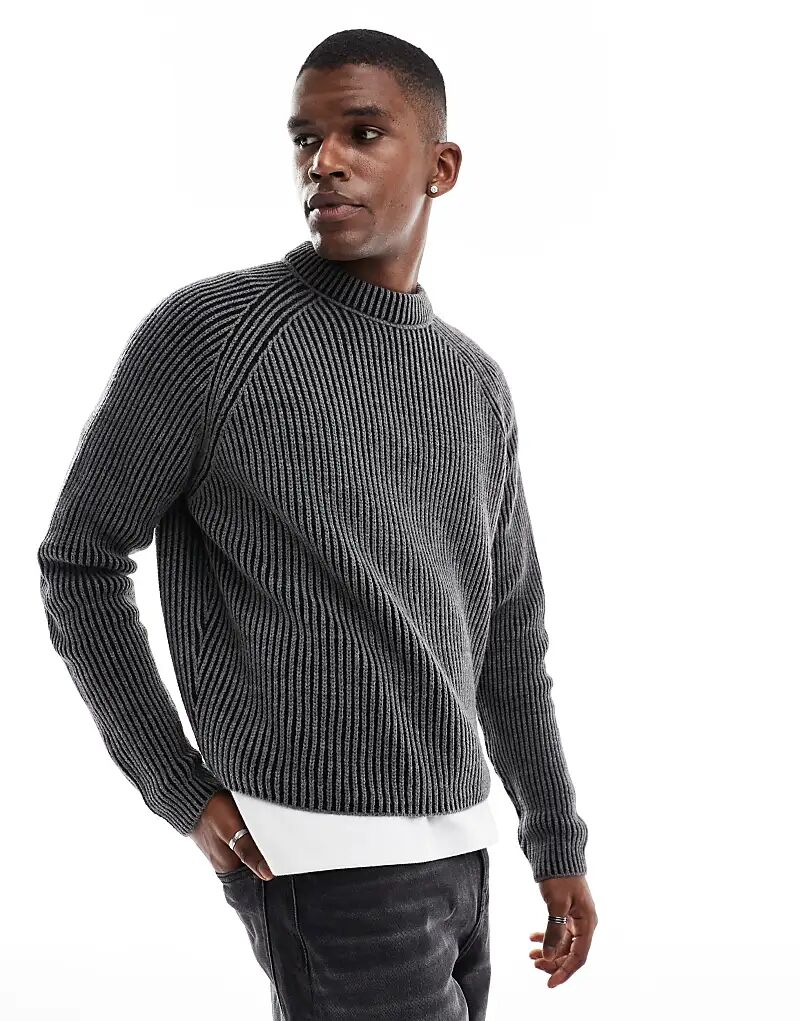 Вязаный укороченный джемпер свободного покроя с отделкой в рубчик в угольном цвете ASOS DESIGN
Вязаный укороченный джемпер свободного покроя с отделкой в рубчик в угольном цвете ASOS DESIGN