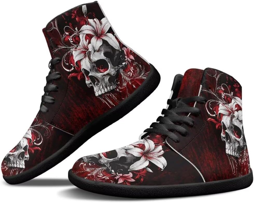 Высокие мужские кроссовки без каблука, легкие, противоскользящие, для повседневной ходьбы, с нулевым перепадом высоты подошвы Getelinseng, Skull Lily Flower
Высокие мужские кроссовки без каблука, легкие, противоскользящие, для повседневной ходьбы, с нулевым перепадом высоты подошвы Getelinseng, Skull Lily Flower