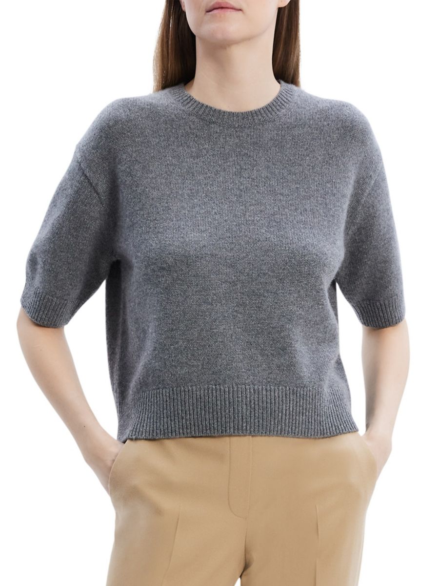 Укороченная футболка из кашемирового трикотажа Theory, цвет Light Charcoal
Укороченная футболка из кашемирового трикотажа Theory, цвет Light Charcoal