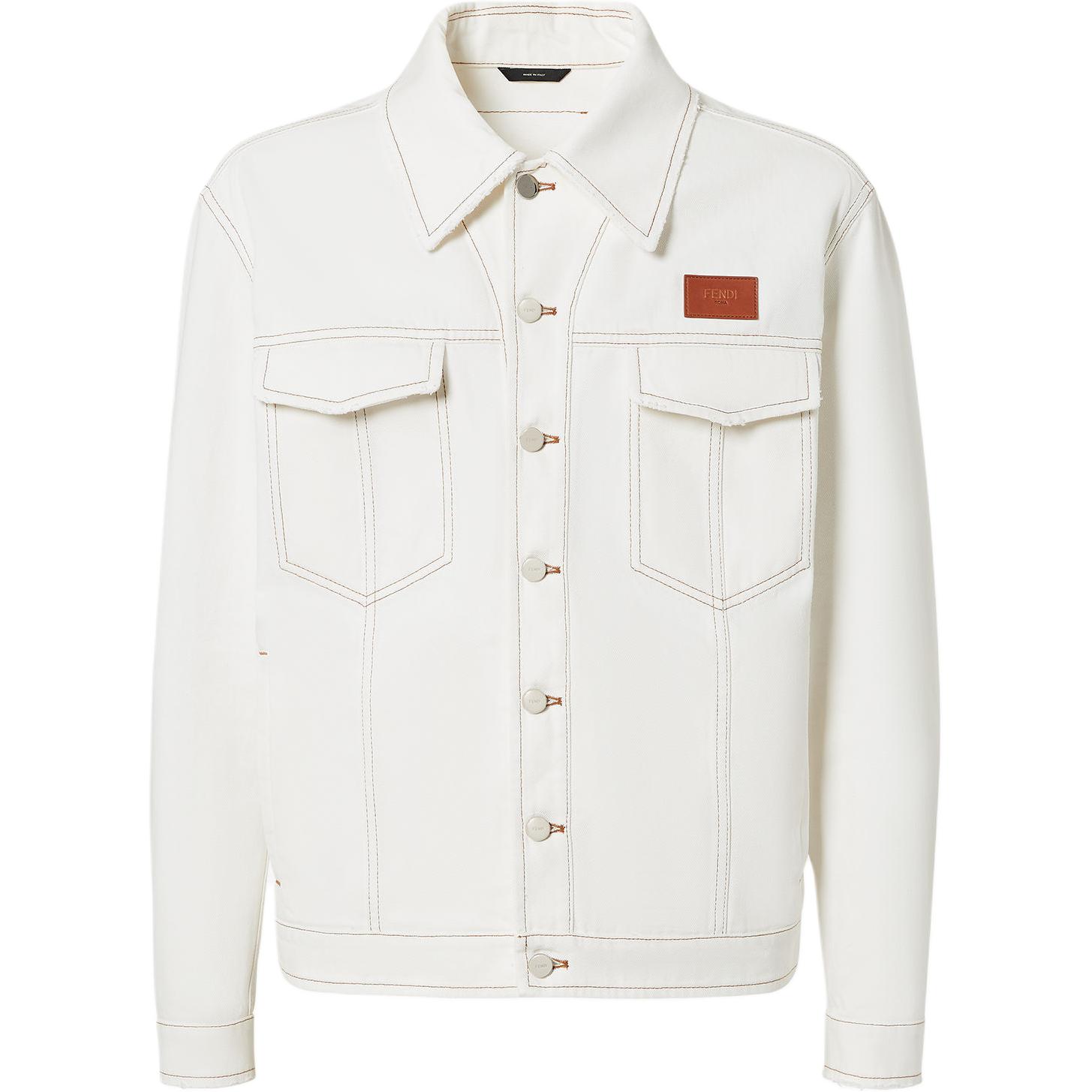 Джинсовая куртка оверсайз с нашивкой логотипом FENDI, белый
Джинсовая куртка оверсайз с нашивкой логотипом FENDI, белый