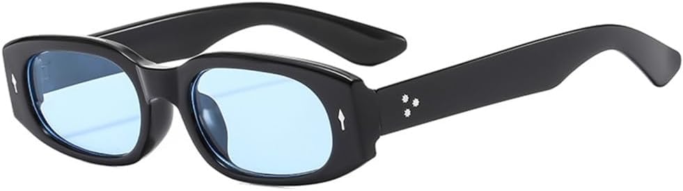 Ретро маленькие солнцезащитные очки для женщин и мужчин в винтажной прямоугольной оправе с заклепками, солнцезащитные очки с защитой от УФ-излучения UV400 HDUBFY, Black Blue
Ретро маленькие солнцезащитные очки для женщин и мужчин в винтажной прямоугольной оправе с заклепками, солнцезащитные очки с защитой от УФ-излучения UV400 HDUBFY, Black Blue