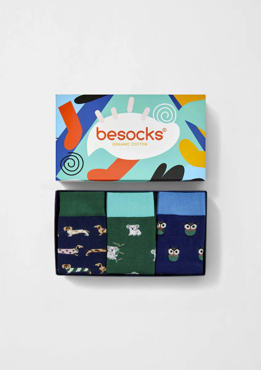 Унисекс набор из 3 пар высоких носков из органического хлопка Besocks, многоцветный
Унисекс набор из 3 пар высоких носков из органического хлопка Besocks, многоцветный