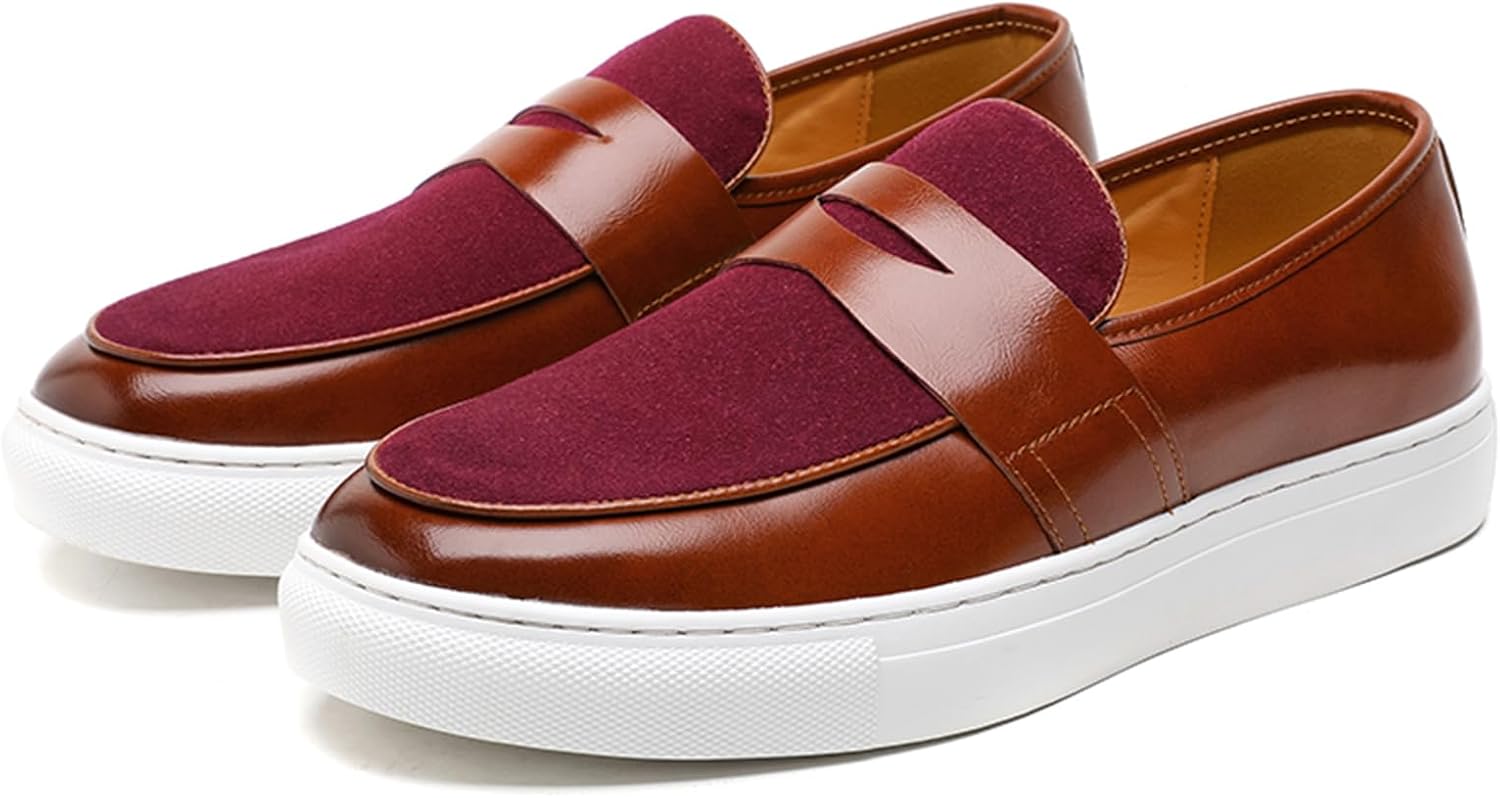 Мужская модная платформа Пенни-лоаферы из натуральной кожи и замши, удобные, нескользящие, для прогулок, слипоны, для работы и повседневной носки Nejkg, коричневый
Мужская модная платформа Пенни-лоаферы из натуральной кожи и замши, удобные, нескользящие, для прогулок, слипоны, для работы и повседневной носки Nejkg, коричневый