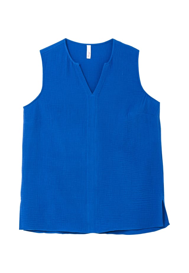 Топ из муслиновой ткани с V-образным разрезом Sheego, цвет kobalt
Топ из муслиновой ткани с V-образным разрезом Sheego, цвет kobalt