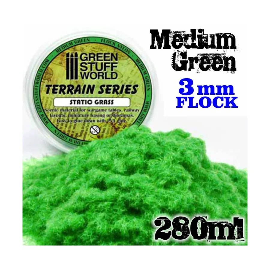 3мм средний зеленый - 280мл, Terrain - Flock Nylon - 3mm & Under (Green Stuff World)
3мм средний зеленый - 280мл, Terrain - Flock Nylon - 3mm & Under (Green Stuff World)