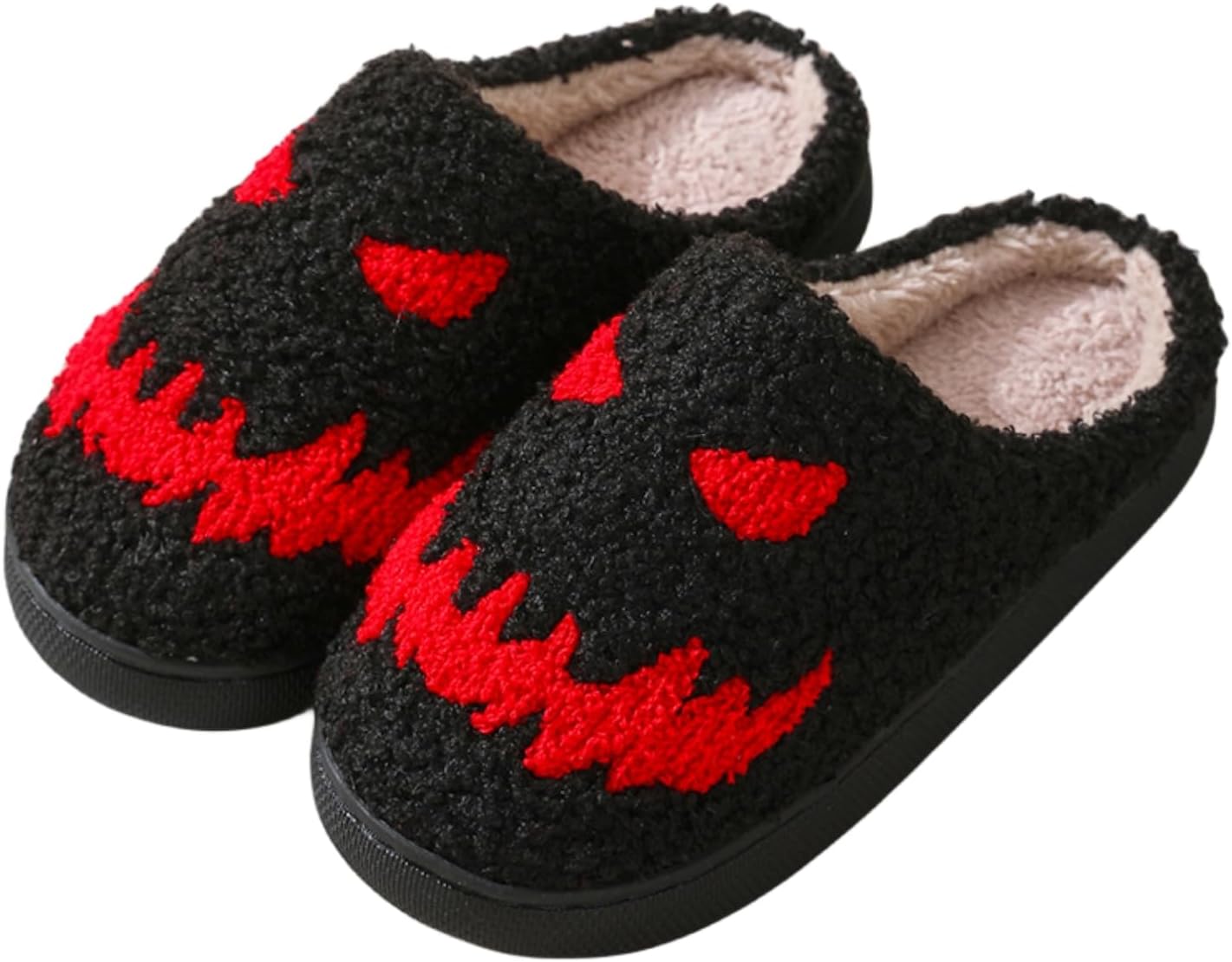 Тапочки FAYUEKEY с изображением страшных тыкв для женщин и мужчин, домашние тапочки с эффектом памяти, пушистые, на Хэллоуин, для спальни, черный
Тапочки FAYUEKEY с изображением страшных тыкв для женщин и мужчин, домашние тапочки с эффектом памяти, пушистые, на Хэллоуин, для спальни, черный