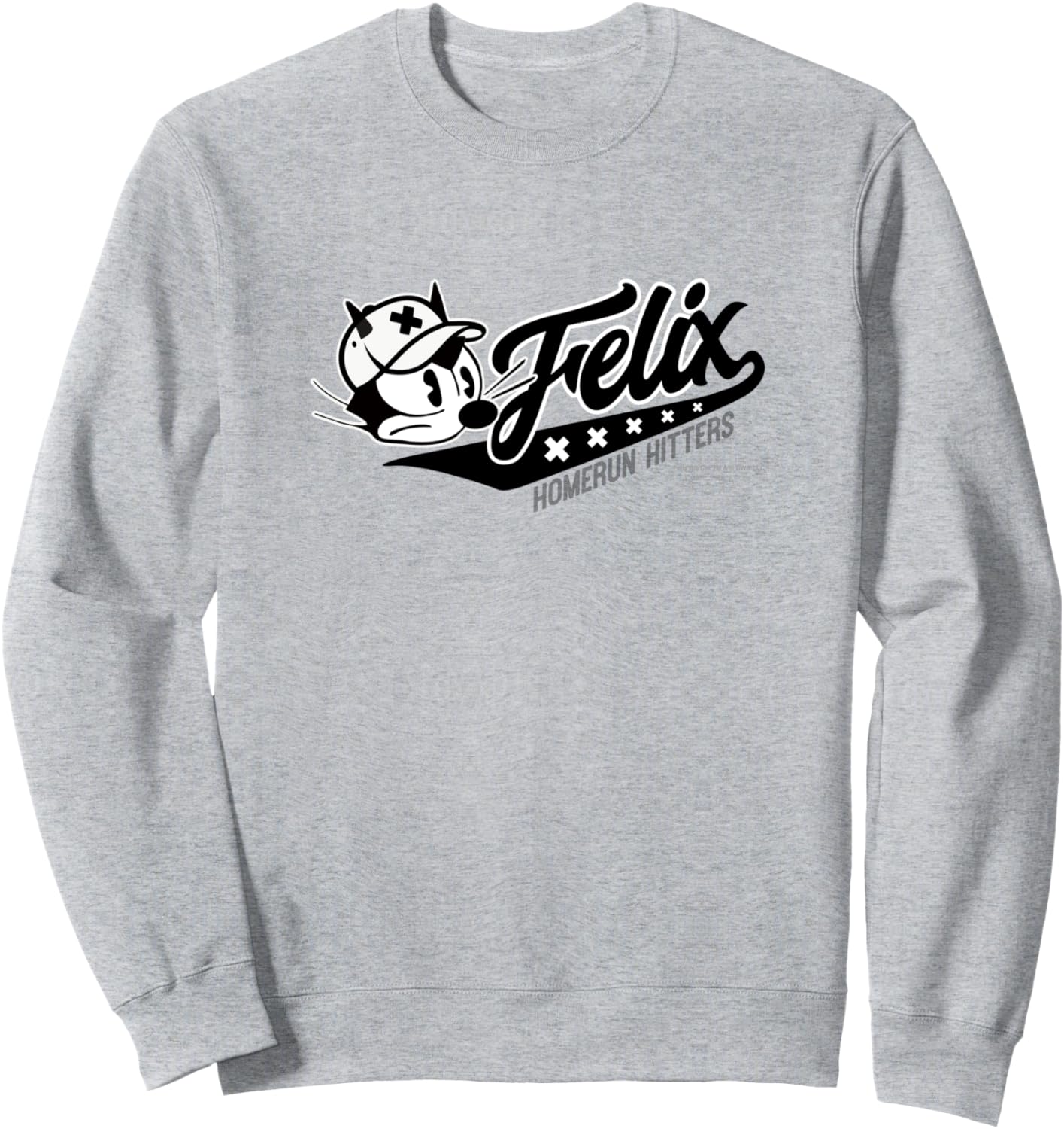 Толстовка с изображением кота Филикса и надписью Ударники, выбивающие хоум-раны Felix The Cat, серый
Толстовка с изображением кота Филикса и надписью Ударники, выбивающие хоум-раны Felix The Cat, серый