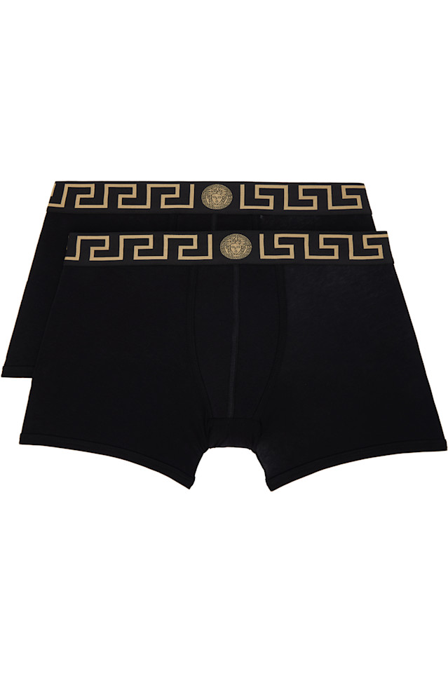 Два боксерских брифа с греческим орнаментом, черные Versace, черный
Два боксерских брифа с греческим орнаментом, черные Versace, черный