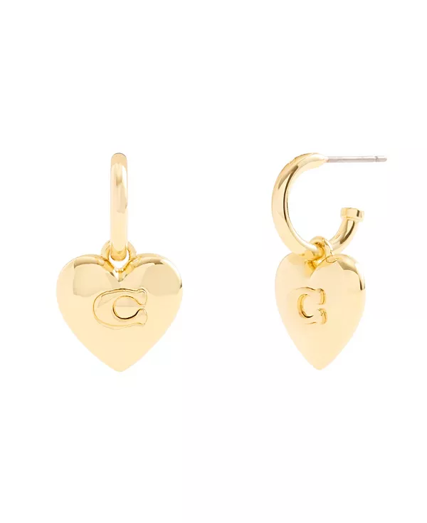 Фирменные серьги-хагге с подвесками в форме сердца Coach, gold
Фирменные серьги-хагге с подвесками в форме сердца Coach, gold