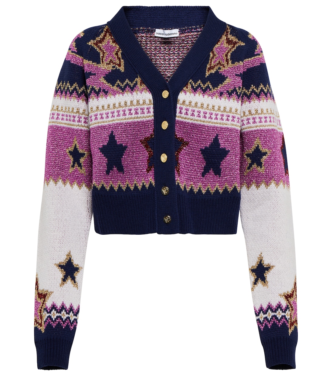 Укороченный кардиган из жаккарда Rabanne, Stardust Fair Isle 
Укороченный кардиган из жаккарда Rabanne, Stardust Fair Isle