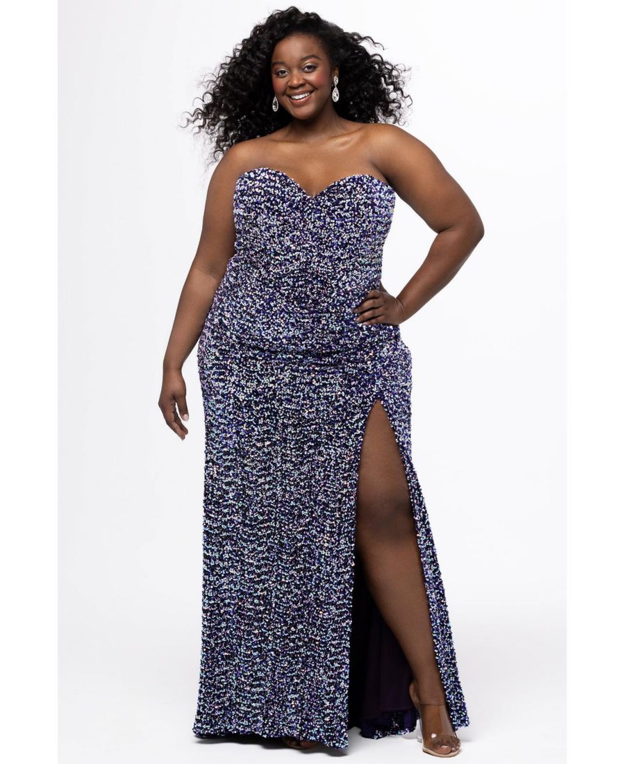 Женское фиолетовое облегающее вечернее платье из бархата с множеством пайеток Sydney's Closet, Galaxy
Женское фиолетовое облегающее вечернее платье из бархата с множеством пайеток Sydney's Closet, Galaxy