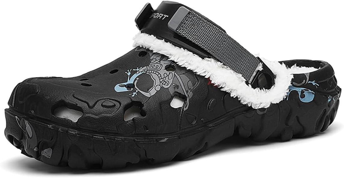 Мужские сабо LIBINXIF с меховой подкладкой, зимние мюли, без застежки, нескользящие садовые туфли для дома и улицы, черный
Мужские сабо LIBINXIF с меховой подкладкой, зимние мюли, без застежки, нескользящие садовые туфли для дома и улицы, черный