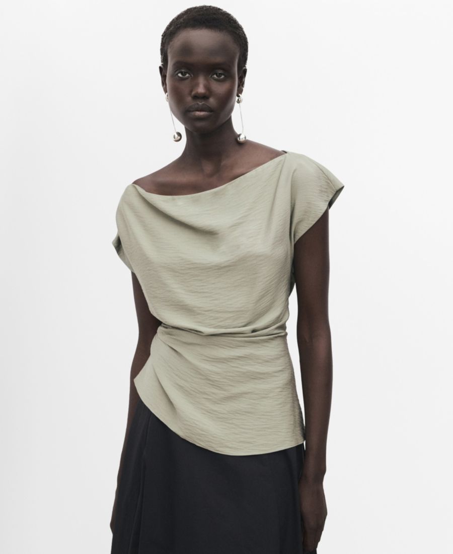 Женская блузка из модала с асимметричным воротником MANGO, Aqua Green
Женская блузка из модала с асимметричным воротником MANGO, Aqua Green