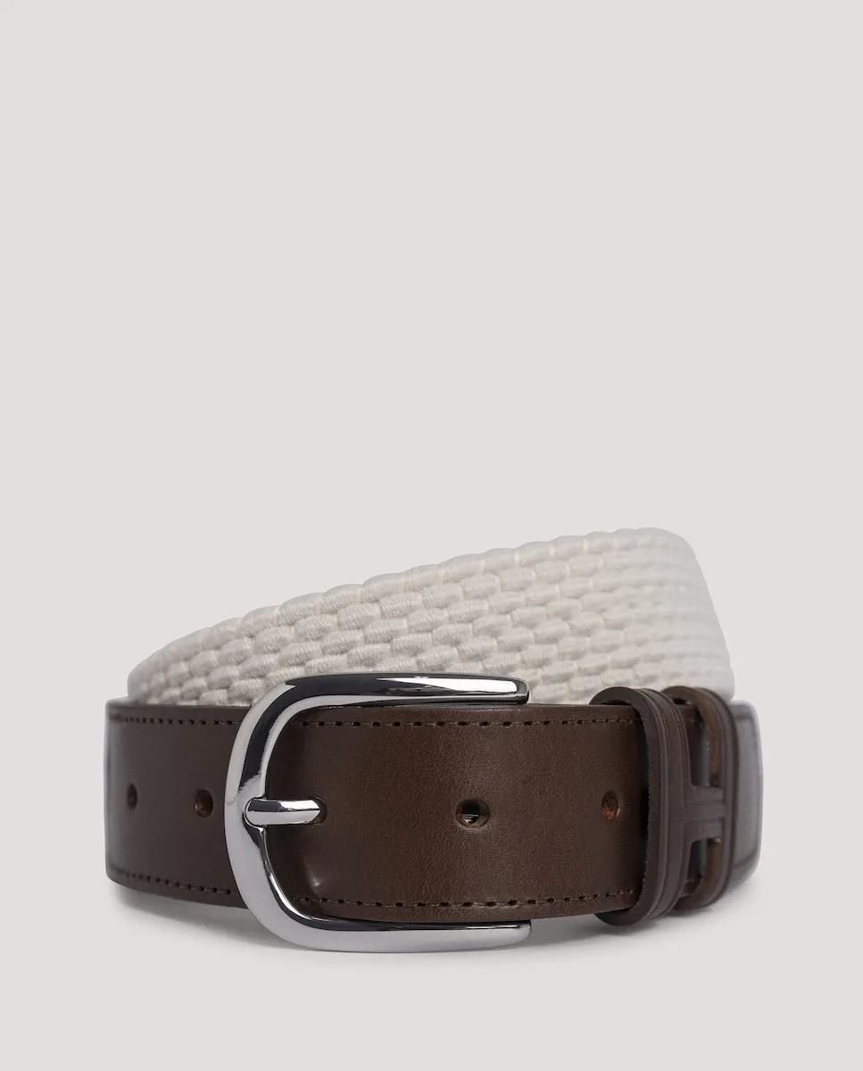 Мужской плетеный ремень с кожаными деталями Hackett, белый
Мужской плетеный ремень с кожаными деталями Hackett, белый