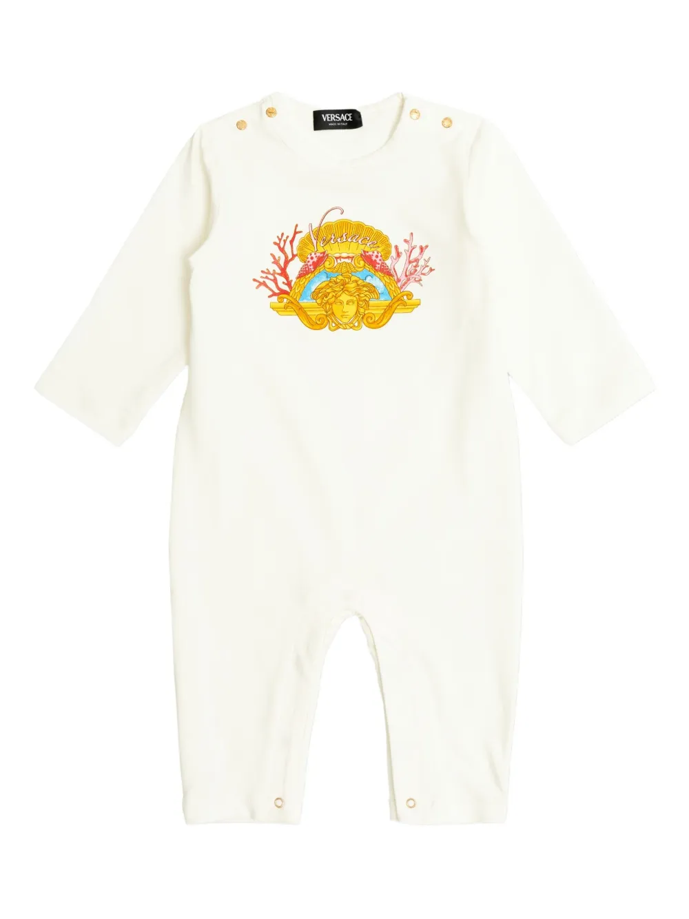 Ромпер с принтом Medusa Versace Kids, белый
Ромпер с принтом Medusa Versace Kids, белый