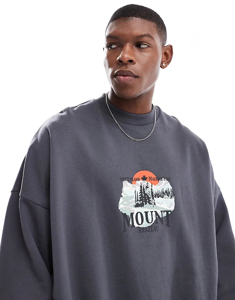 Экстремально свободная толстовка с принтом на груди в угольном цвете ASOS DESIGN
Экстремально свободная толстовка с принтом на груди в угольном цвете ASOS DESIGN