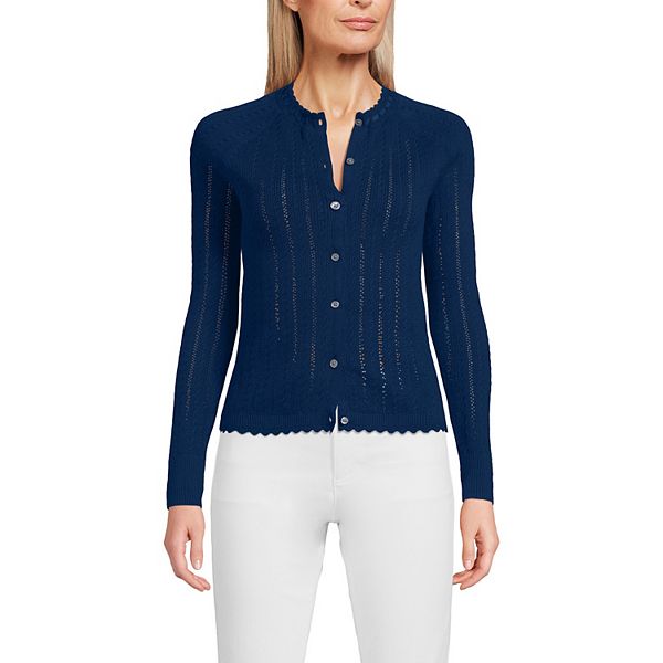 Женский кардиган из хлопка с отделкой сатином Lands' End, Deep Sea Navy
Женский кардиган из хлопка с отделкой сатином Lands' End, Deep Sea Navy