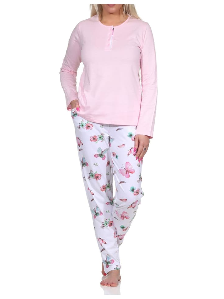 NORMANN Пижамный комплект с длинными рукавами, пижамные штаны с принтом бабочек розового цвета
NORMANN Пижамный комплект с длинными рукавами, пижамные штаны с принтом бабочек розового цвета