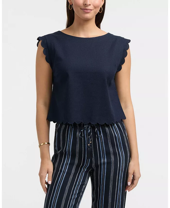 Женская укороченная майка с фестончатым краем Ellen Tracy, синий
Женская укороченная майка с фестончатым краем Ellen Tracy, синий