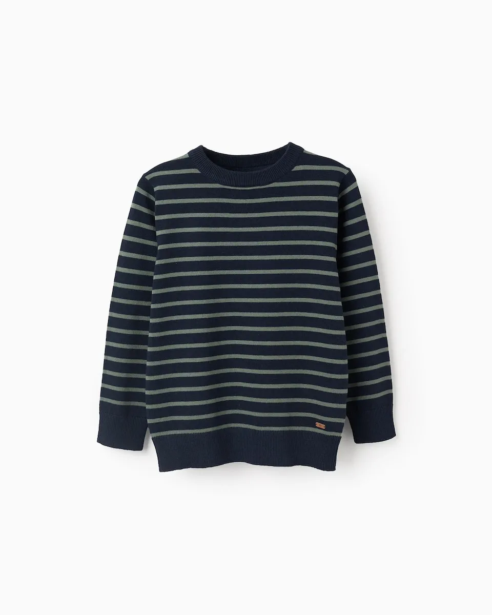 Детский полосатый джемпер с круглым вырезом Zippy, темно-зеленый
Детский полосатый джемпер с круглым вырезом Zippy, темно-зеленый