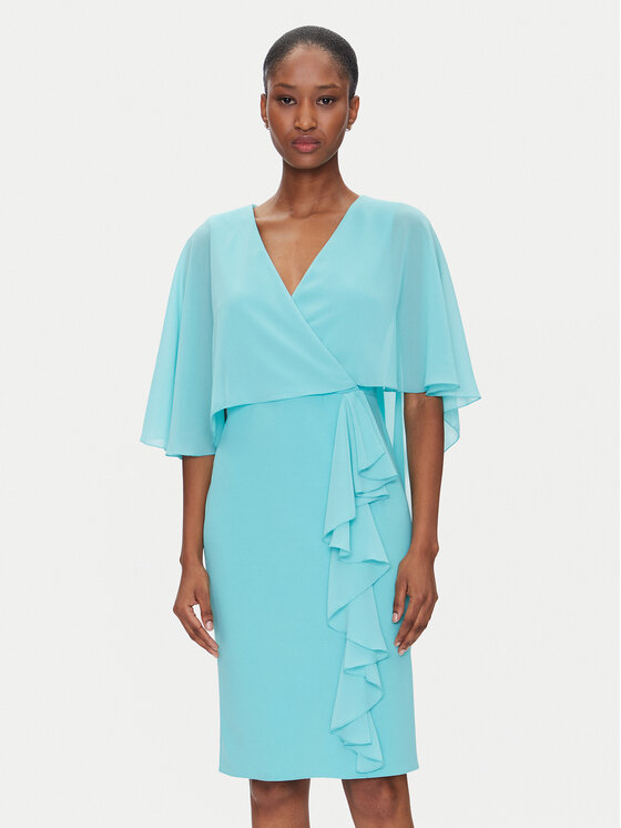 Коктейльное платье стандартный крой CFC0123560003 Rinascimento, бирюзовый 
Коктейльное платье стандартный крой CFC0123560003 Rinascimento, бирюзовый