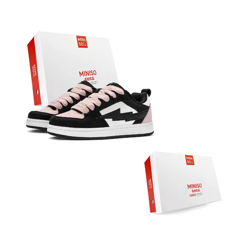 MINISO Лайтнинг M серии лоу топ скейтборд кроссовки унисекс черный белый розовый, цвет Black White Pink
MINISO Лайтнинг M серии лоу топ скейтборд кроссовки унисекс черный белый розовый, цвет Black White Pink