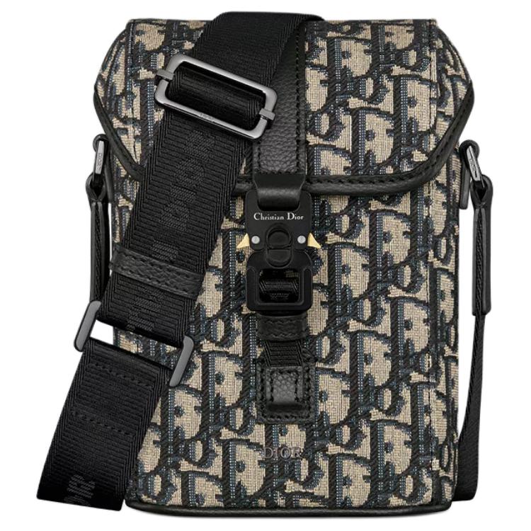 DIOR Хлопковая курьерская сумка через плечо мини женская бежево-черная
DIOR Хлопковая курьерская сумка через плечо мини женская бежево-черная