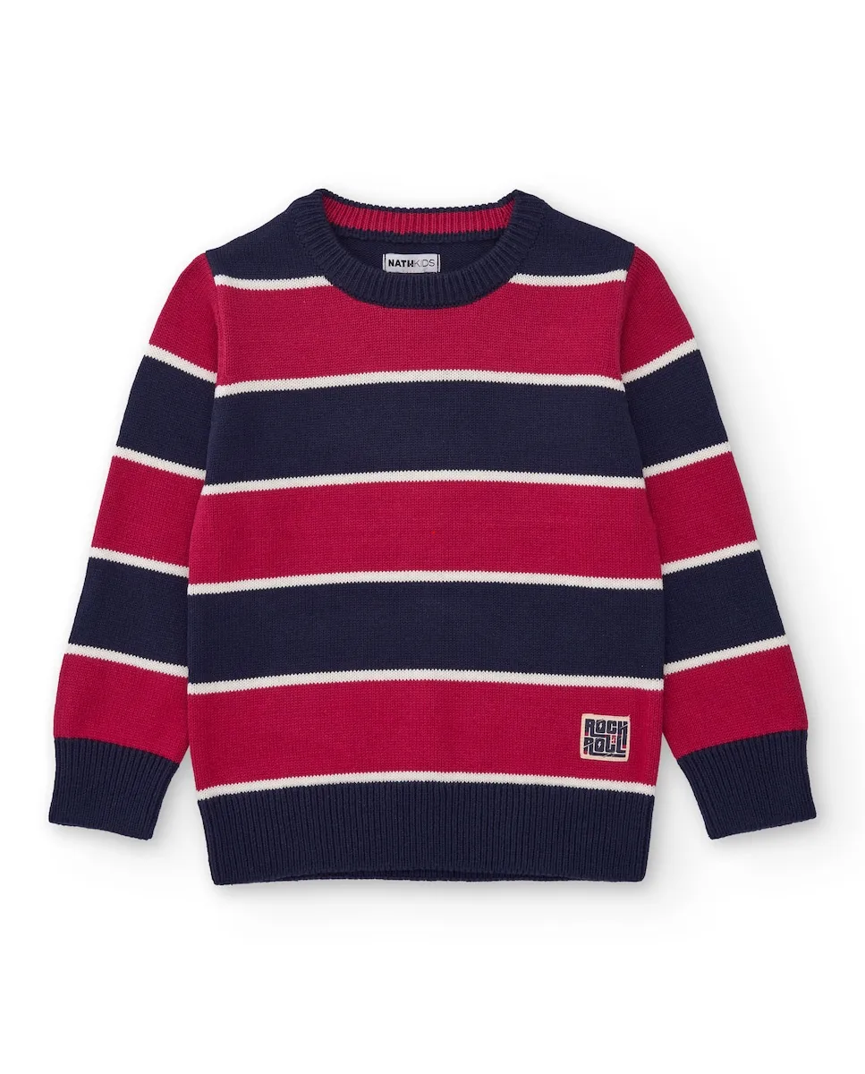 Свитер в полоску для мальчика темно-синего и красного цвета с декоративным нашивкой Tuc tuc
Свитер в полоску для мальчика темно-синего и красного цвета с декоративным нашивкой Tuc tuc