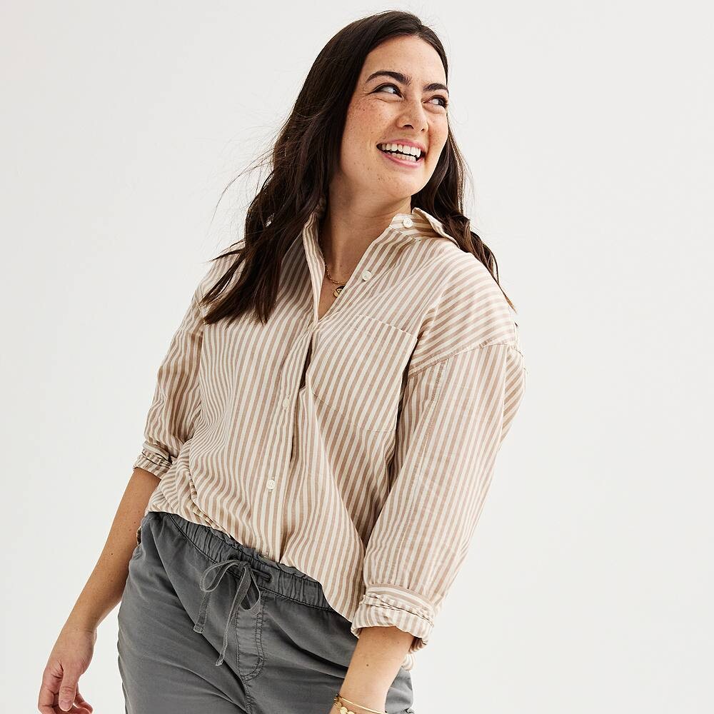 Женская рубашка-бойфренд Sonoma Goods For Life Adaptive Easy Dressing, цвет Dusty Tan Stripe
Женская рубашка-бойфренд Sonoma Goods For Life Adaptive Easy Dressing, цвет Dusty Tan Stripe