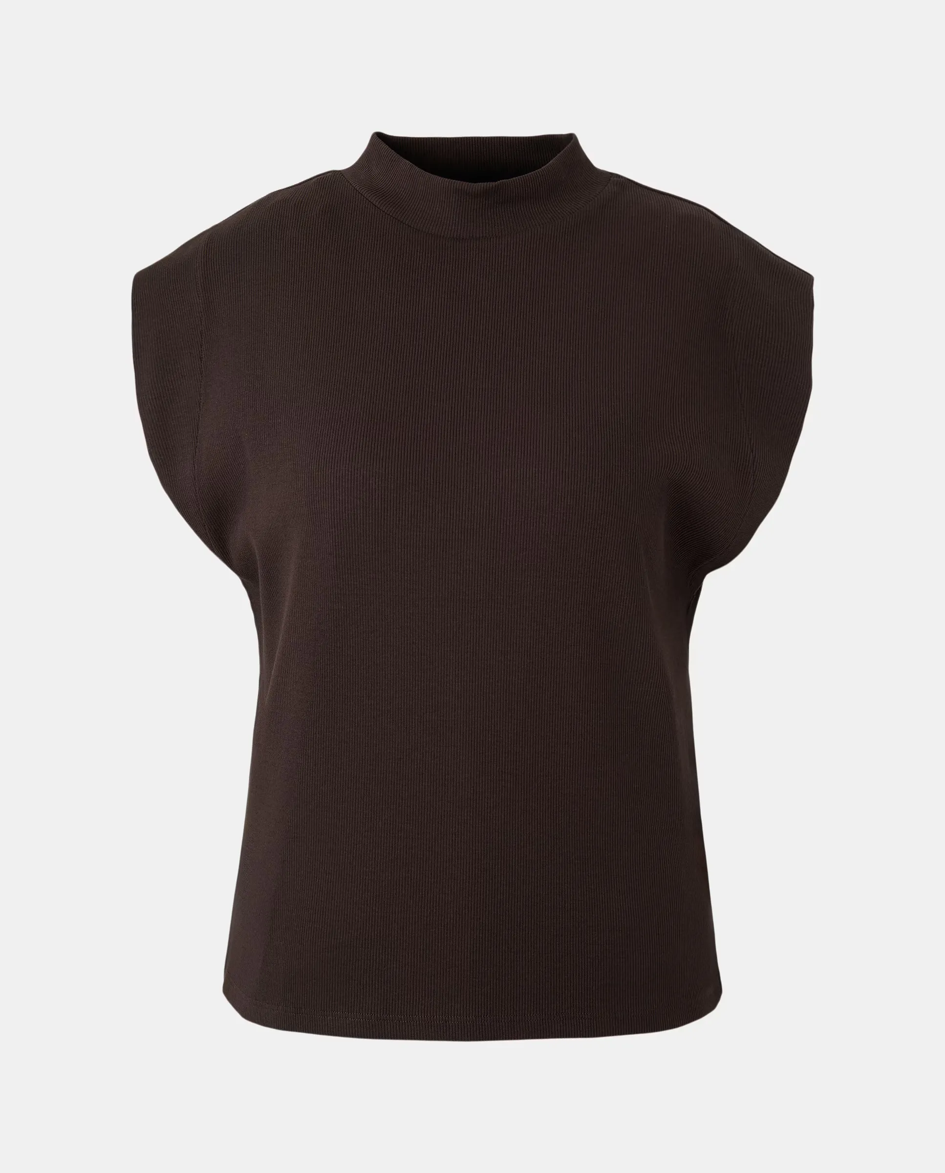 Женская майка без рукавов с воротником перкинс Easy Wear, коричневый 
Женская майка без рукавов с воротником перкинс Easy Wear, коричневый