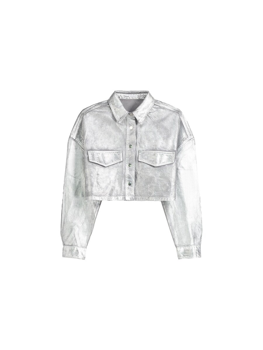 Межсезонная куртка Bershka, серебряный
Межсезонная куртка Bershka, серебряный