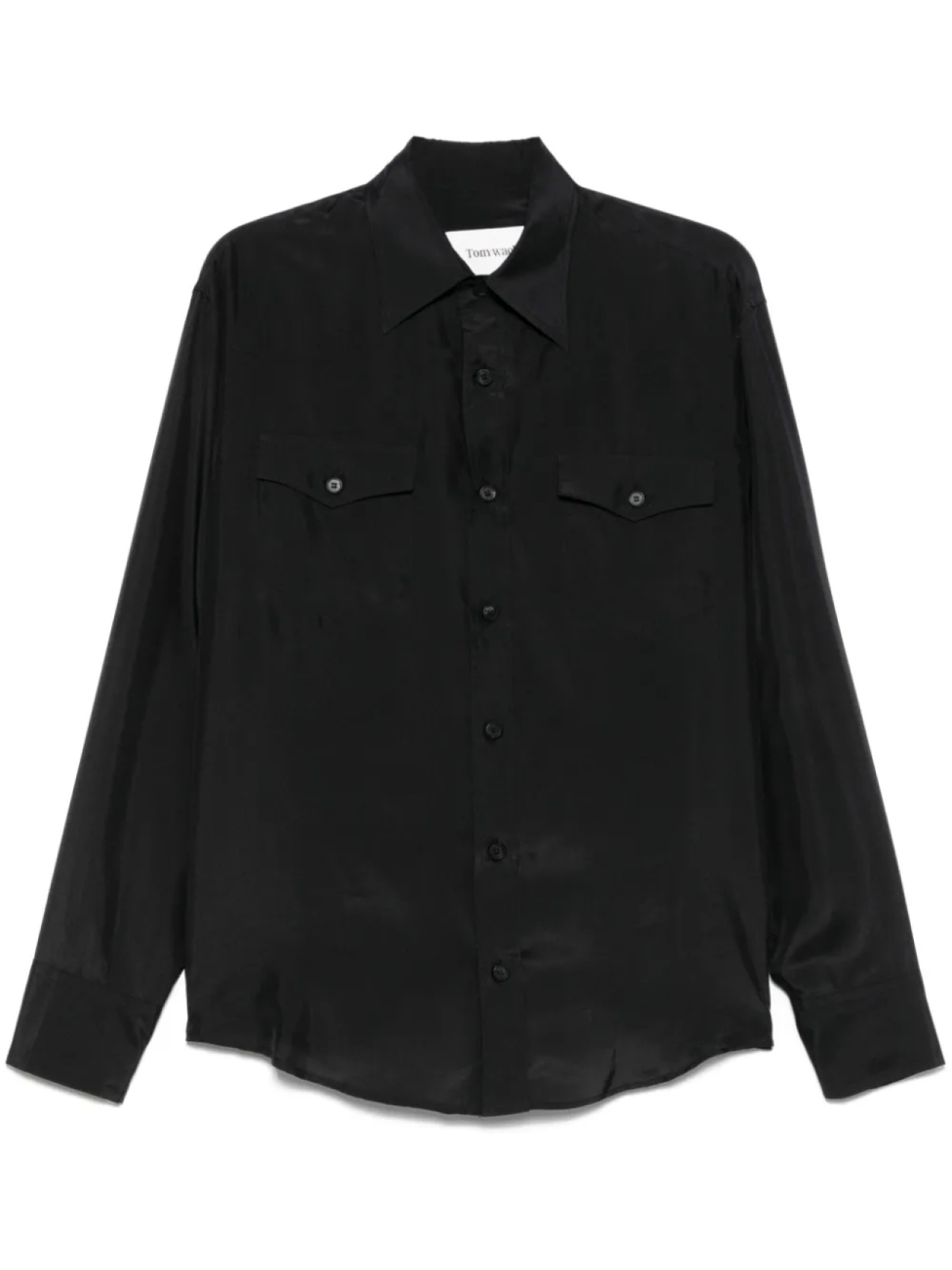 Шелковая рубашка с двумя карманами от Тони Коэна Tony Cohen, черный
Шелковая рубашка с двумя карманами от Тони Коэна Tony Cohen, черный