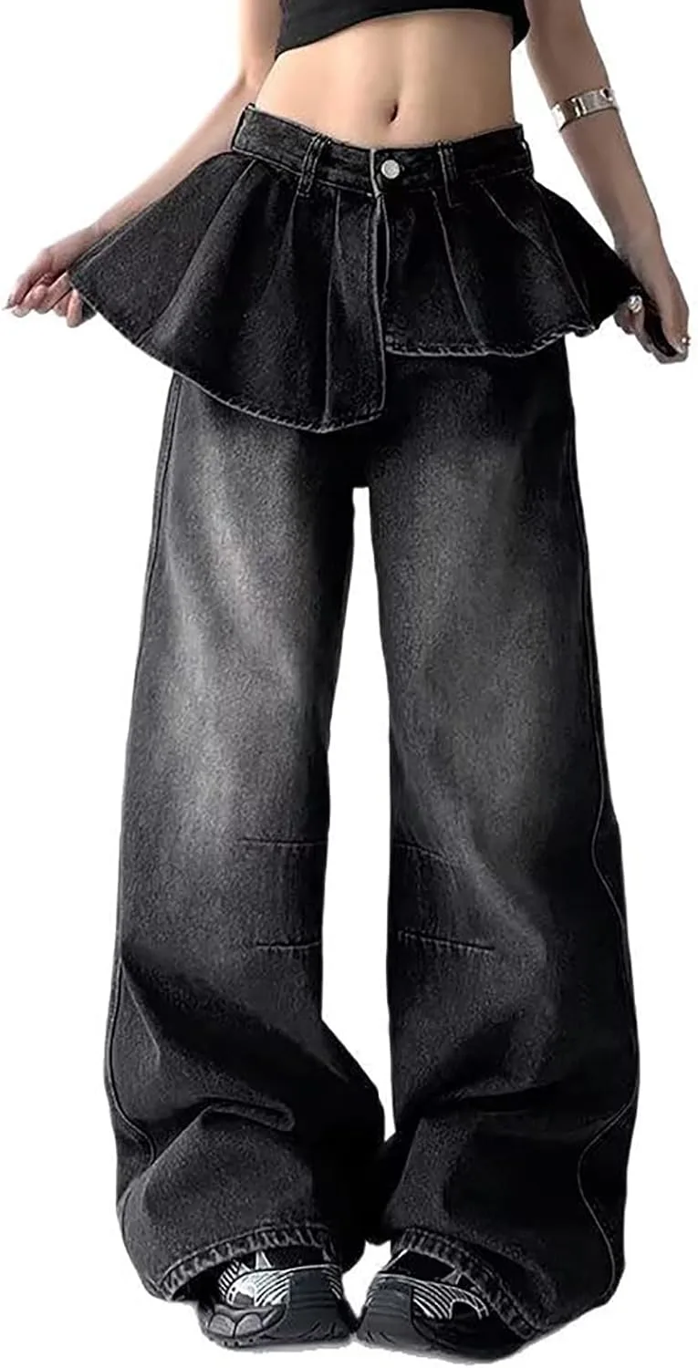 Брюки-багги для женщин Y2K с дизайном фальшивого двухсоставного кроя LUUTWAL
Брюки-багги для женщин Y2K с дизайном фальшивого двухсоставного кроя LUUTWAL