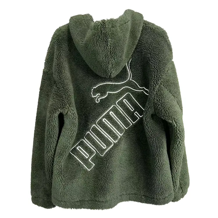 PUMA Зелёное пальто унисекс с бархатистой текстурой, Green 
PUMA Зелёное пальто унисекс с бархатистой текстурой, Green