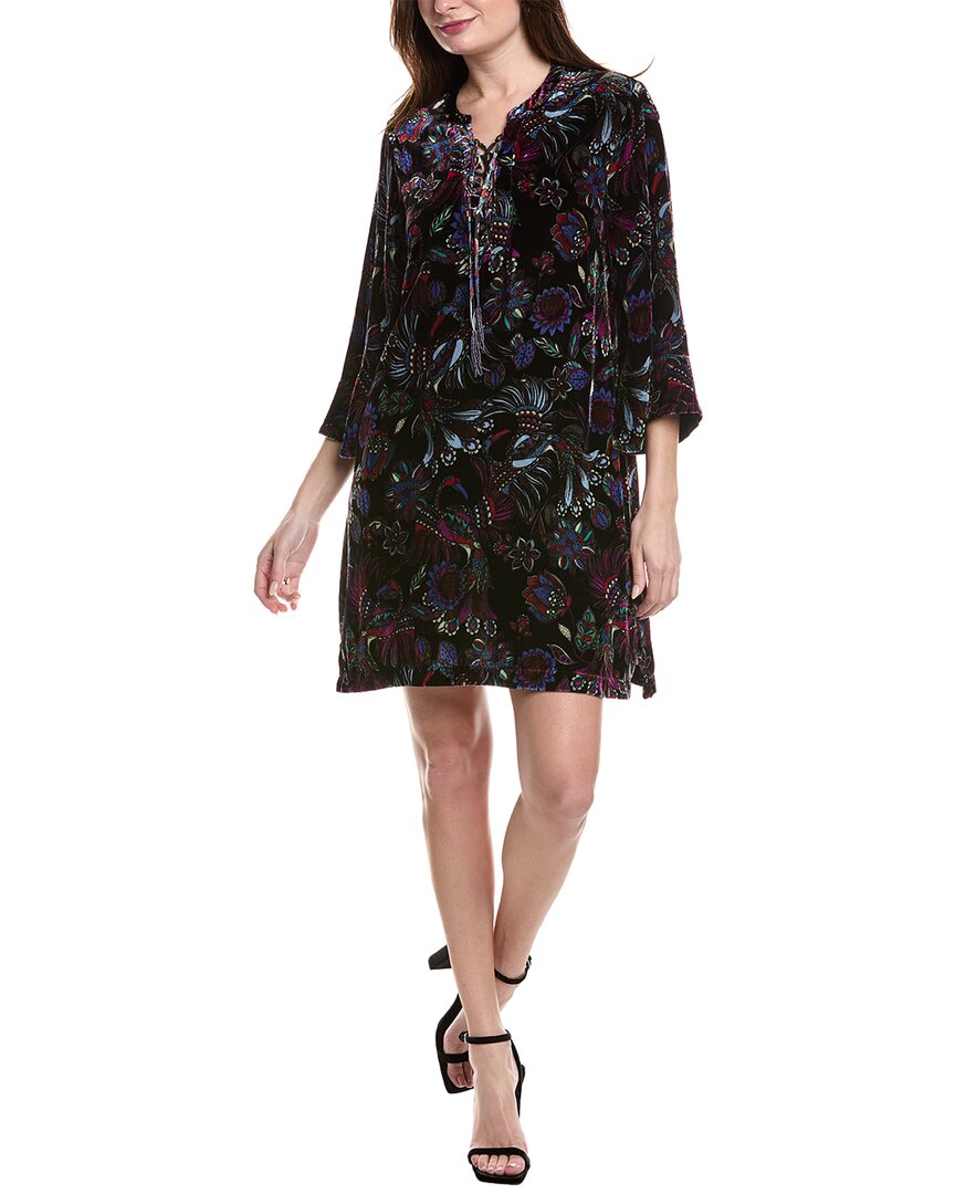 Джонни Вас Авия Мини-платье из бархата с шелком Johnny Was, черный 
Джонни Вас Авия Мини-платье из бархата с шелком Johnny Was, черный