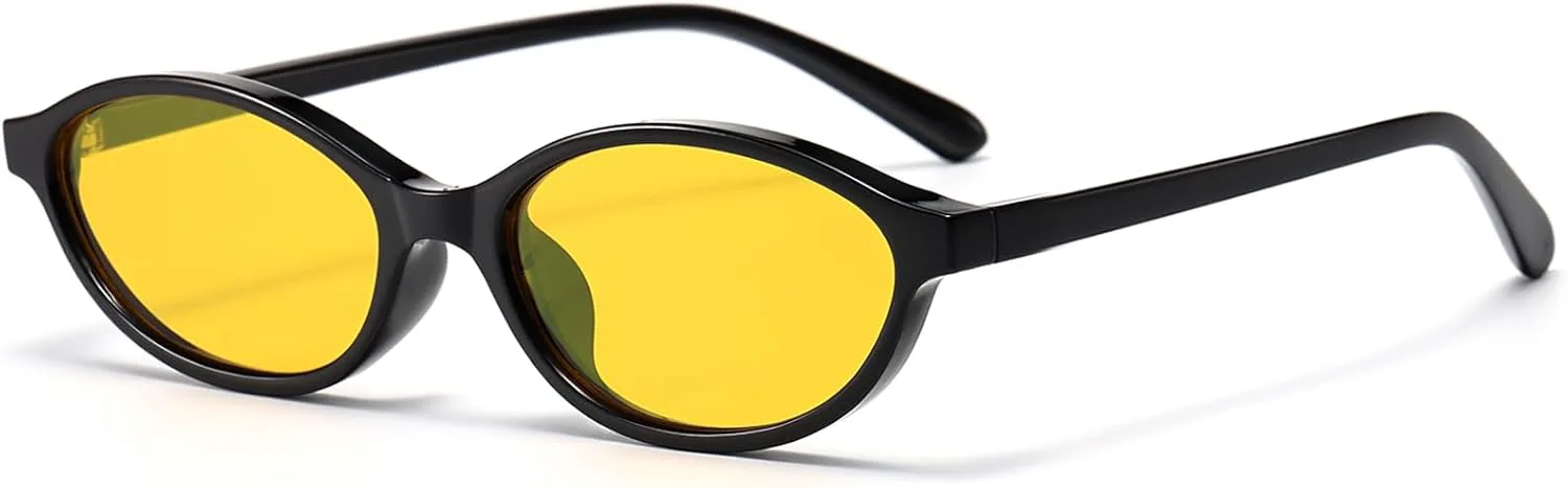 Ретро-солнцезащитные очки овальной формы для женщин. Модные овальные узкие солнцезащитные очки «кошачий глаз» в стиле 90-х. Винтажные очки Breaksun, Black/Yellow
Ретро-солнцезащитные очки овальной формы для женщин. Модные овальные узкие солнцезащитные очки «кошачий глаз» в стиле 90-х. Винтажные очки Breaksun, Black/Yellow