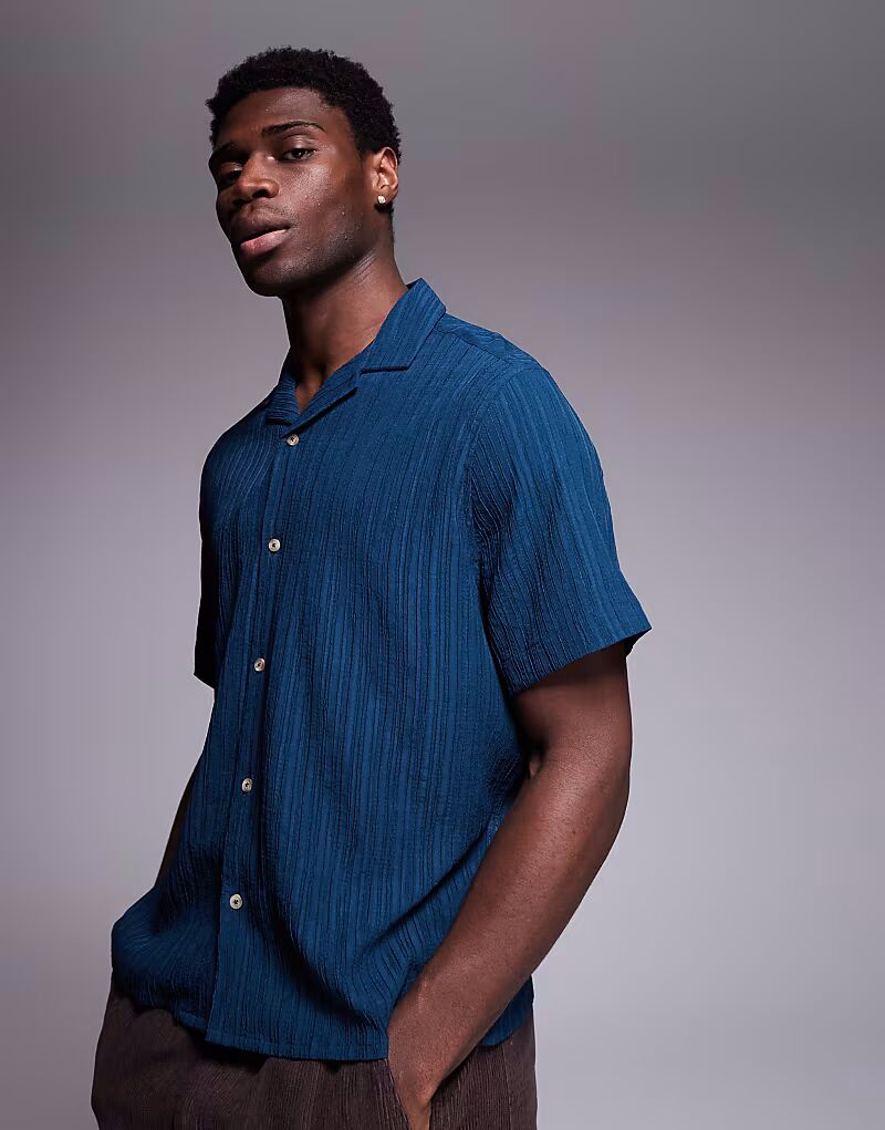 Текстурированная рубашка Revere бирюзового цвета Asos Design
Текстурированная рубашка Revere бирюзового цвета Asos Design